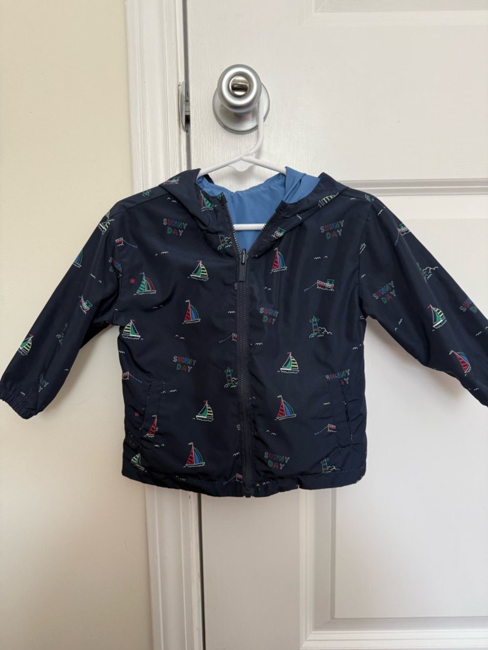 Mayoral Blue Hooded Reversible Windbreaker Jacket
